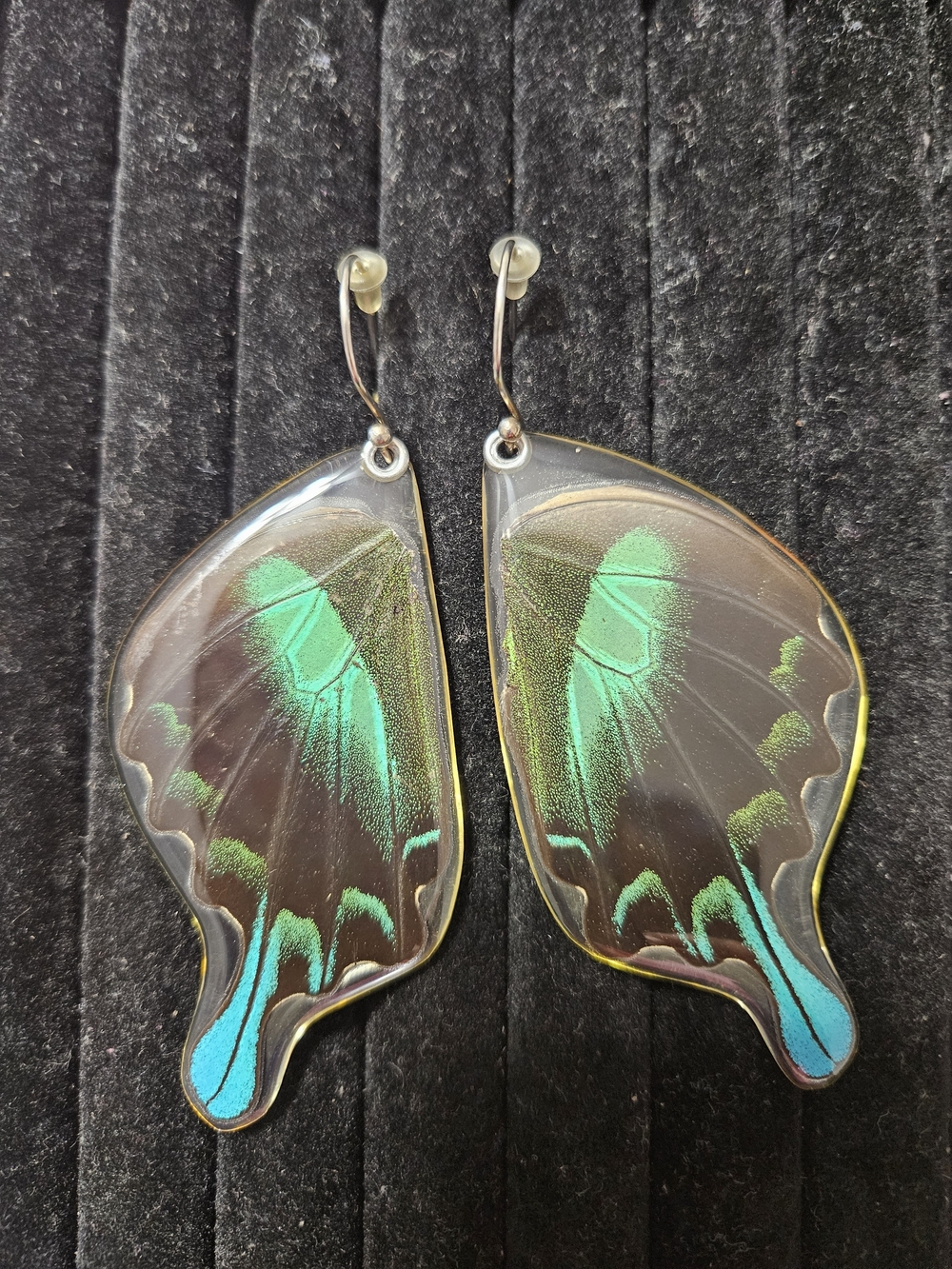 925S Green Blue Butterfly Wings Dangle Earrings - Women Jewelry